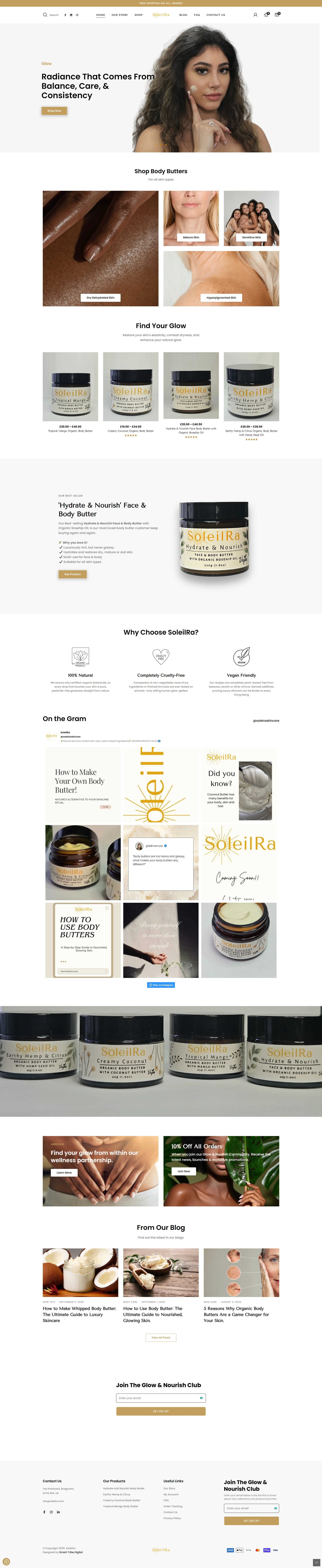 Soleilra.com website scroll